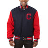 Cleveland Indians JH Design Two-Tone Wool Jacket - Navy/Red