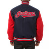 Cleveland Indians JH Design Two-Tone Wool Jacket - Navy/Red