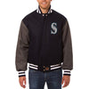 Seattle Mariners JH Design Two-Tone Wool Jacket - Navy/Gray
