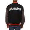 Miami Marlins JH Design Two-Tone Wool Jacket - Black/Gray