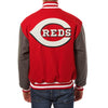 Cincinnati Reds JH Design Two-Tone Wool Jacket - Red/Gray