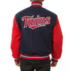 Minnesota Twins JH Design Two-Tone Wool Jacket - Navy/Red