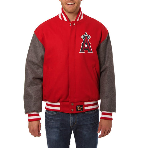Los Angeles Angels JH Design Two-Tone Wool Jacket - Red/Gray
