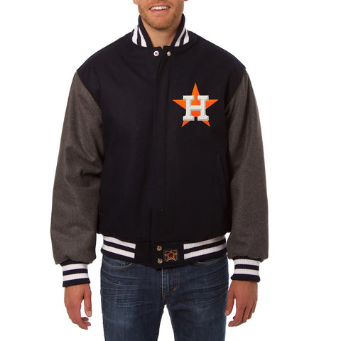 Houston Astros JH Design Two-Tone Wool Jacket - Navy/Gray