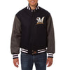 Milwaukee Brewers JH Design Two-Tone Wool Jacket - Navy/Gray