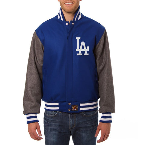 Los Angeles Dodgers JH Design Two-Tone Wool Jacket - Royal/Gray