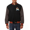 Miami Marlins JH Design Two-Tone Wool Jacket - Black/Gray