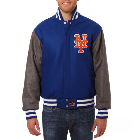 New York Mets JH Design Two-Tone Wool Jacket - Royal/Gray