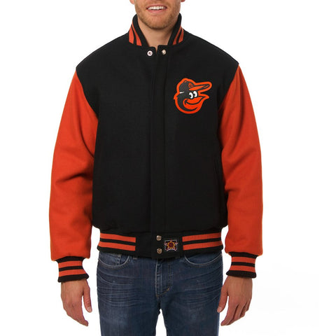 Baltimore Orioles JH Design Two-Tone Wool Jacket - Black/Orange