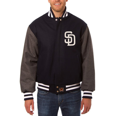 San Diego Padres JH Design Two-Tone Wool Jacket - Navy/Gray