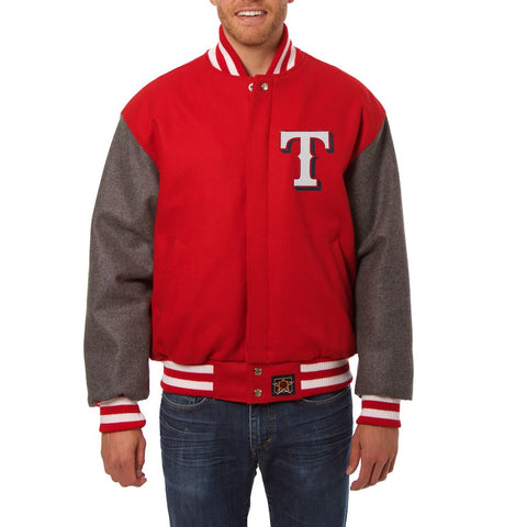 Texas Rangers JH Design Two-Tone Wool Jacket - Red/Gray