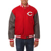 Cincinnati Reds JH Design Two-Tone Wool Jacket - Red/Gray
