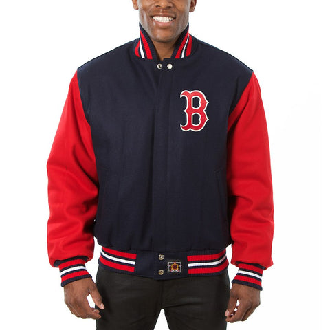 Boston Red Sox JH Design Two-Tone Wool Jacket - Navy/Red