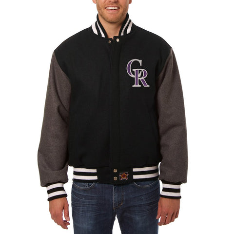 Colorado Rockies JH Design Two-Tone Wool Jacket - Black/Gray