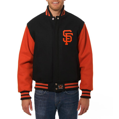 San Francisco Giants JH Design Two-Tone Wool Jacket - Black/Orange