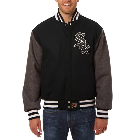 Chicago White Sox JH Design Two-Tone Wool Jacket - Black/Gray