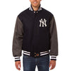 New York Yankees JH Design Two-Tone Wool Jacket - Navy/Gray