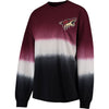Arizona Coyotes   Women's Ombre Spirit Jersey Long Sleeve Oversized T-Shirt - Garnet/Black