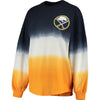 Buffalo Sabres   Women's Ombre Spirit Jersey Long Sleeve Oversized T-Shirt - Navy/Gold