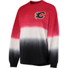 Calgary Flames   Women's Ombre Spirit Jersey Long Sleeve Oversized T-Shirt - Red/Black