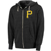 Pittsburgh Pirates Majestic Threads Distressed Tri-Blend Full-Zip Hoodie - Black