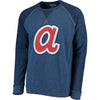 Atlanta Braves Majestic Threads Vintage Terry Crew Raglan Sweatshirt - Navy