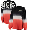 Anaheim Ducks   Women's Ombre Spirit Jersey Long Sleeve Oversized T-Shirt - Black/Orange