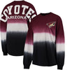 Arizona Coyotes   Women's Ombre Spirit Jersey Long Sleeve Oversized T-Shirt - Garnet/Black