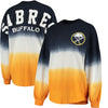 Buffalo Sabres   Women's Ombre Spirit Jersey Long Sleeve Oversized T-Shirt - Navy/Gold