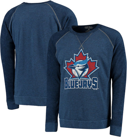 Toronto Blue Jays Majestic Threads Vintage Terry Crew Raglan Sweatshirt - Royal
