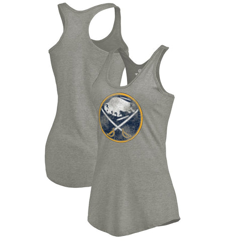 Buffalo Sabres Women's Distressed Team Tri-Blend Racerback Tank Top - Ash