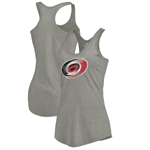 Carolina Hurricanes Women's Distressed Team Tri-Blend Racerback Tank Top - Ash