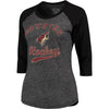 Arizona Coyotes Majestic Threads Women's Softhand Three-Quarter Sleeve Raglan T-Shirt - Heathered Black
