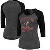 Arizona Coyotes Majestic Threads Women's Softhand Three-Quarter Sleeve Raglan T-Shirt - Heathered Black