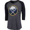 Buffalo Sabres Majestic Threads Tri-Blend 3/4-Sleeve Raglan T-Shirt - Navy