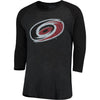 Carolina Hurricanes Majestic Threads Tri-Blend 3/4-Sleeve Raglan T-Shirt - Black