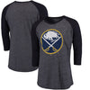 Buffalo Sabres Majestic Threads Tri-Blend 3/4-Sleeve Raglan T-Shirt - Navy