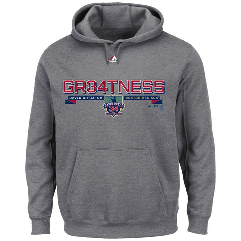 David Ortiz Boston Red Sox Majestic Big & Tall Final Season Pullover Hoodie