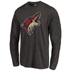 Arizona Coyotes Distressed Team Primary Logo Tri-Blend Long Sleeve T-Shirt - Black
