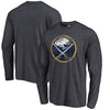 Buffalo Sabres Distressed Team Primary Logo 2 Tri-Blend Long Sleeve T-Shirt - Navy