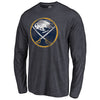 Buffalo Sabres Distressed Team Primary Logo 2 Tri-Blend Long Sleeve T-Shirt - Navy