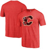 Calgary Flames Distressed Team Primary Logo Tri-Blend T-Shirt