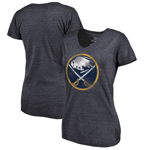 Buffalo Sabres Women's Distressed Team Primary Logo Tri-Blend T-Shirt