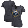 Buffalo Sabres Women's Distressed Team Primary Logo Tri-Blend T-Shirt