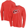 Carolina Hurricanes Distressed Team Primary Logo Tri-Blend Long Sleeve T-Shirt