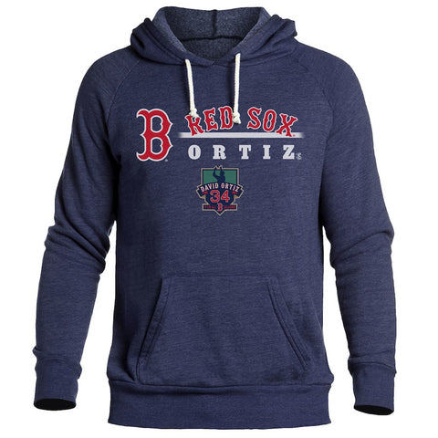 David Ortiz Boston Red Sox Majestic Threads Final Season Tri-Blend Pullover Hoodie - Navy