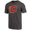 Calgary Flames Distressed Team Primary Logo Tri-Blend T-Shirt