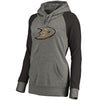 Anaheim Ducks Women's Distressed Team Primary Logo Tri-Blend Pullover Hoodie - Ash