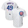 Jake Arrieta Chicago Cubs Majestic Home 2016 Postseason Patch Cool Base Player Jersey - White/Royal