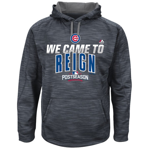 Chicago Cubs Majestic 2016 Postseason Authentic Collection Came To Reign Streak Fleece Pullover Hoodie - Graphite